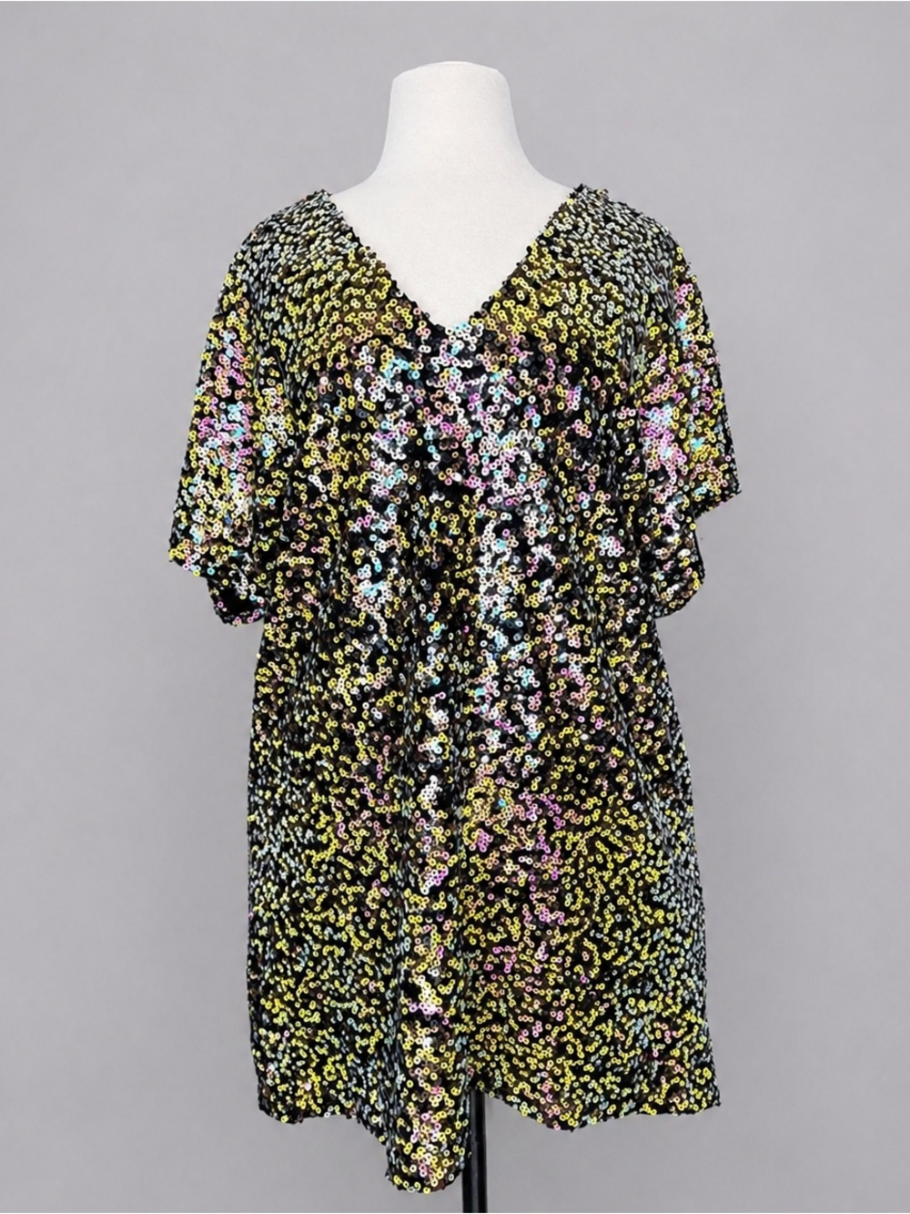 By Together Sequin Tunic Top S – Multicolor Party Blouse Sparkle Festival
